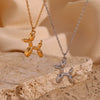 Wholesale Fashion Simple Personality Internet Popular Puppy Pendant Necklace Stainless Steel 18K Gold Plated For Women