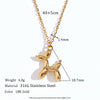 Wholesale Fashion Simple Personality Internet Popular Puppy Pendant Necklace Stainless Steel 18K Gold Plated For Women
