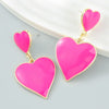 Wholesale Fashion Simple Personality Multi Layer Love Shaped Alloy Oil Drop Earrings