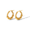 Wholesale Fashion Simple Personality Unisex Stainless Steel Round Bead Earrings With U Shape Geometric Design And Pvd Furnace Real Gold Electroplating