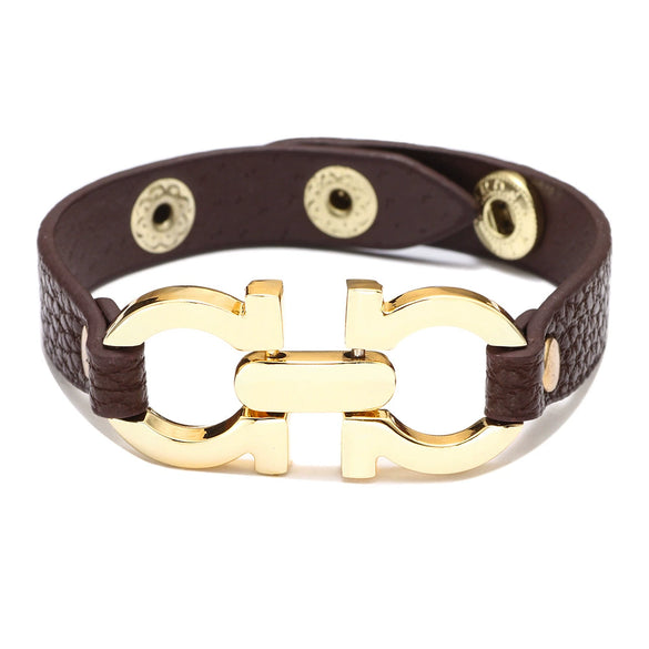 Wholesale Fashion Simple Pu Leather Alloy Geometric Bracelet For Women