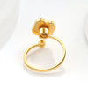 Wholesale Fashion Simple Rotating Four Leaf Clover Copper Ring Geometric Style 18K Gold Plated
