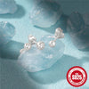 Wholesale Fashion Simple S925 Sterling Silver Mini Beanie Geometric Round Beads Inlaid Zircon Earrings 3 Sets