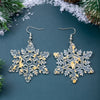 Wholesale Fashion Simple Silver Snowflake Shape Sequined Acrylic Earrings Unisex