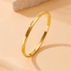 Wholesale Fashion Simple Smooth Gold Plated Stainless Steel Round Geometric Bracelet