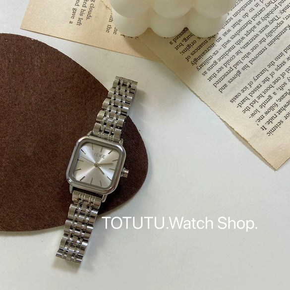 Wholesale Fashion Simple Square Dial Stainless Steel Band Watch For Women