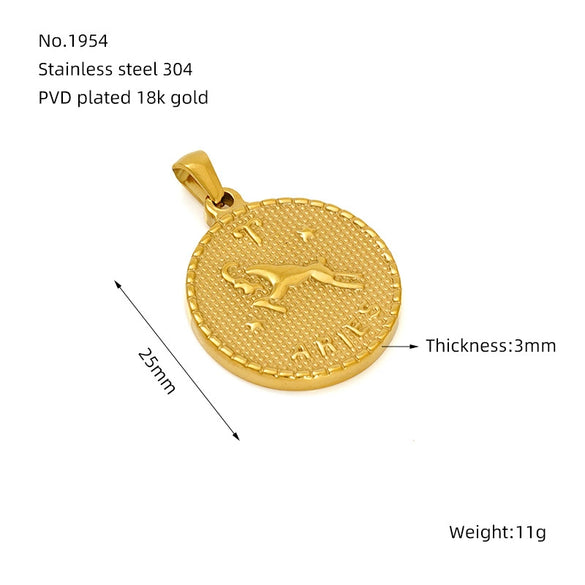 Wholesale Fashion Simple Stainless Steel Constellation Single Pendant With Electroplating For Men And Women