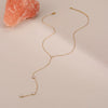 Wholesale Fashion Simple Tassel Long Zircon Pendant Yshaped Necklace For Women Stainless Steel Geometric Electroplated Jewelry
