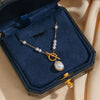 Wholesale Fashion Simple Temperament All Match Sweater Chain Necklace With Stainless Steel Plated Baroque Pearl And Ot Buckle Geometric Design