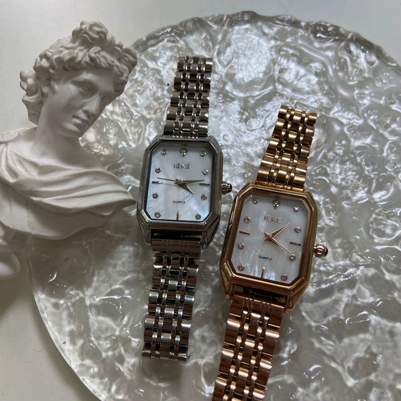 Wholesale Fashion Simple Temperament Rectangular Stainless Steel Band Quartz Watch For Female