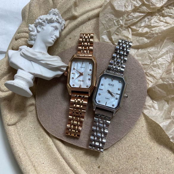 Wholesale Fashion Simple Temperament Rectangular Stainless Steel Band Quartz Watch For Female