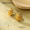 Wholesale Fashion Simple Temperament Round Stainless Steel Earrings With Electroplating Process