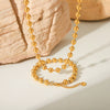 Wholesale Fashion Simple Titanium Steel Ball Bead Chain Necklace And 18K Gold Plated Stainless Steel Bracelet With Geometric Design And Electroplating Treatment For Women