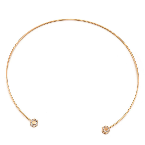 Wholesale Fashion Simple Titanium Steel Square Ring Rhinestone Necklace With Geometric Styling For Women