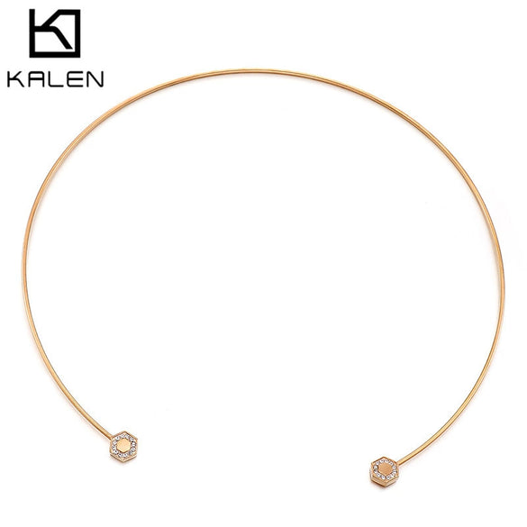 Wholesale Fashion Simple Titanium Steel Square Ring Rhinestone Necklace With Geometric Styling For Women