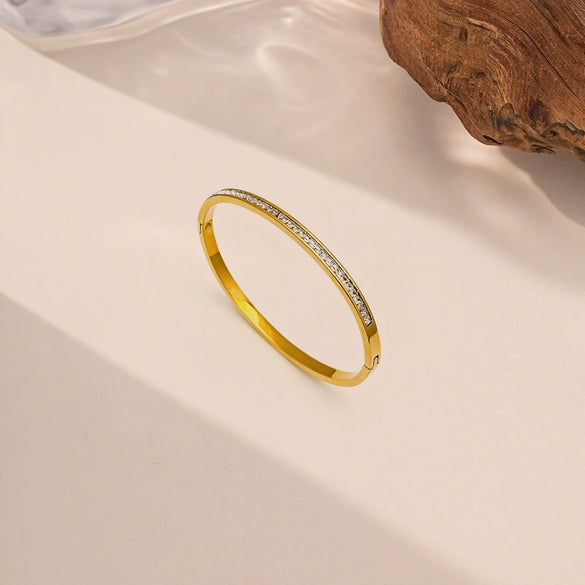 Wholesale Fashion Simple Versatile 18K Gold Plated Stainless Steel Baby's Breath Bracelet Jewelry