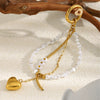Wholesale Fashion Simple Versatile Stainless Steel Electroplated Heart Drop Bell Pendant Bag Charm Keychain