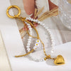 Wholesale Fashion Simple Versatile Stainless Steel Electroplated Heart Drop Bell Pendant Bag Charm Keychain