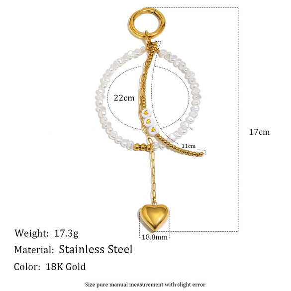 Wholesale Fashion Simple Versatile Stainless Steel Electroplated Heart Drop Bell Pendant Bag Charm Keychain