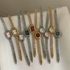 Wholesale Fashion Square Bracelet Watch For Women With Golden Spike Mermaid Design Made Of Alloy And Stainless Steel