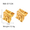 Wholesale Fashion Square Stainless Steel 18K Gold Non Fading Earrings With Rhombus Geometric Pattern Electroplated For Women