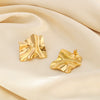 Wholesale Fashion Square Stainless Steel 18K Gold Non Fading Earrings With Rhombus Geometric Pattern Electroplated For Women