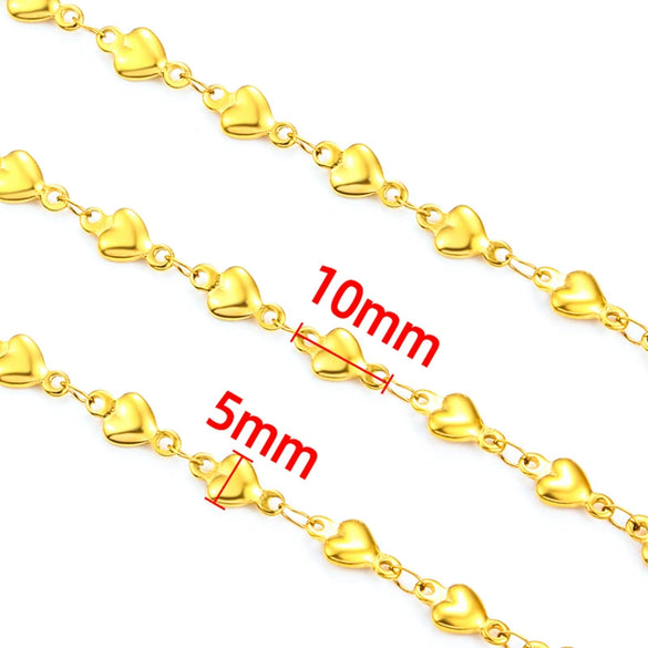 Wholesale Fashion Stainless Steel And Titanium Steel Heartshaped Chain Necklace And Bracelet Ornaments With Electroplating Treatment For Men And Women