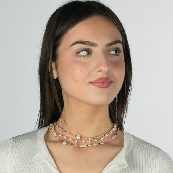 Wholesale Fashion Stainless Steel Beaded Freshwater Pearl Clavicle Necklace With Electroplating Treatment
