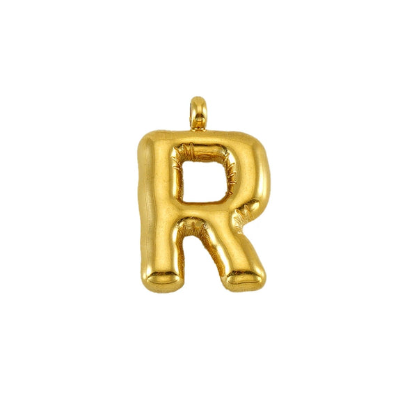 Wholesale Fashion Stainless Steel Chubby Bubble Letter Necklace With Electroplating Design