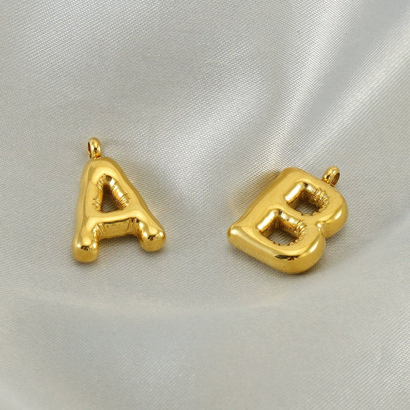 Wholesale Fashion Stainless Steel Chubby Bubble Letter Necklace With Electroplating Design
