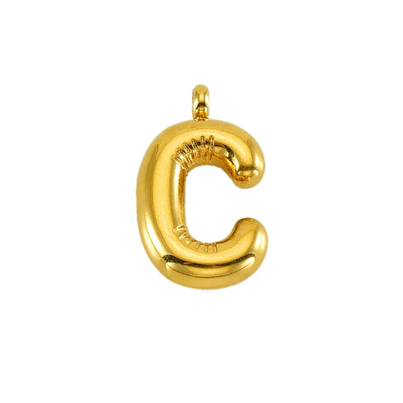Wholesale Fashion Stainless Steel Chubby Bubble Letter Necklace With Electroplating Design