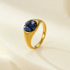 Wholesale Fashion Stainless Steel Closed Ring Inlaid With Natural Stone Electroplated Jewelry For Women