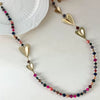 Wholesale Fashion Stainless Steel Crystal Beads Heart Shape Necklace For Women