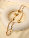 Wholesale Fashion Stainless Steel Crystal Beads Heart Shape Necklace For Women