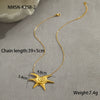 Wholesale Fashion Stainless Steel Earrings And Necklace With Geometric And Star Patterns Electroplated For Women