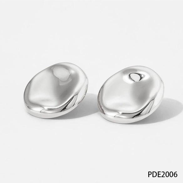 Wholesale Fashion Stainless Steel Earrings With Irregular Square Round Concaveconvex Geometric Design And Electroplating Finish