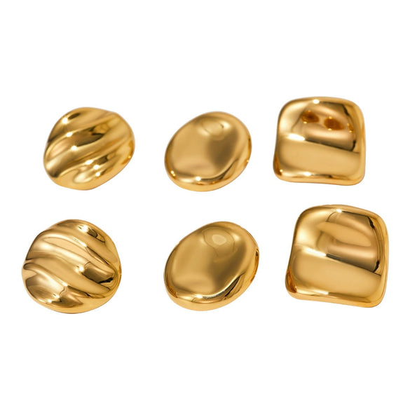 Wholesale Fashion Stainless Steel Earrings With Irregular Square Round Concaveconvex Geometric Design And Electroplating Finish