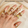 Wholesale Fashion Stainless Steel Electroplated Gold Open Heart Shape Mixed Ring