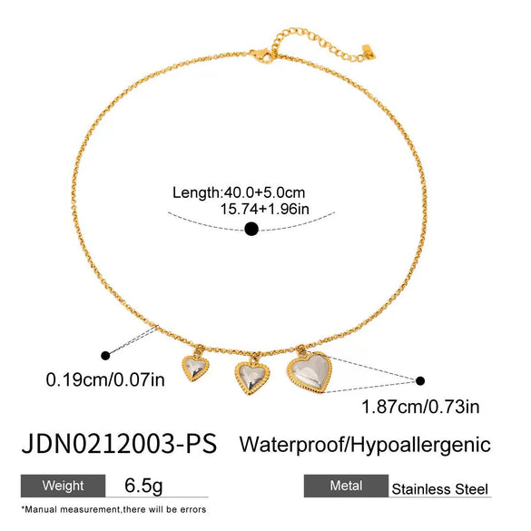Wholesale Fashion Stainless Steel Electroplated Heart Water Drop Bell Pendant Necklace Earrings Bracelets Set For Women