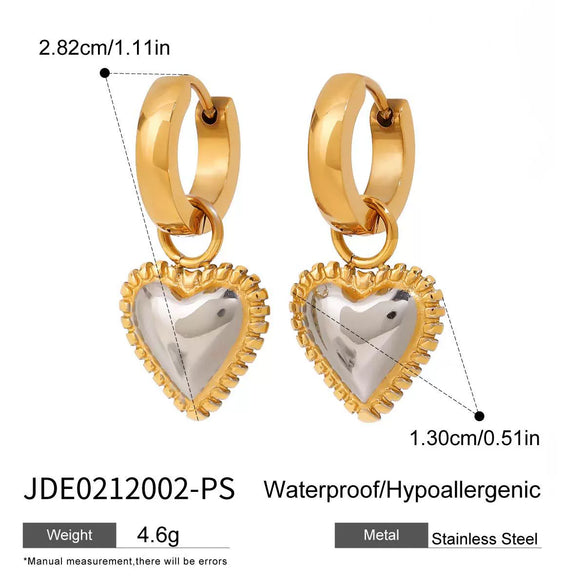 Wholesale Fashion Stainless Steel Electroplated Heart Water Drop Bell Pendant Necklace Earrings Bracelets Set For Women