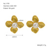 Wholesale Fashion 316L Stainless Steel Flower Earrings With Electroplating For Women