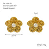 Wholesale Fashion 316L Stainless Steel Flower Earrings With Electroplating For Women