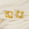 Wholesale Fashion 316L Stainless Steel Flower Earrings With Electroplating For Women