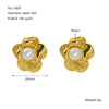 Wholesale Fashion 316L Stainless Steel Flower Earrings With Electroplating For Women