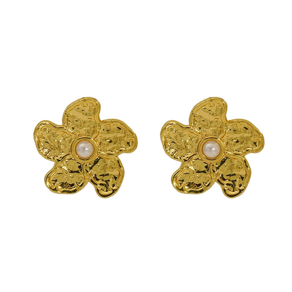 Wholesale Fashion 316L Stainless Steel Flower Earrings With Electroplating For Women