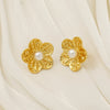 Wholesale Fashion 316L Stainless Steel Flower Earrings With Electroplating For Women