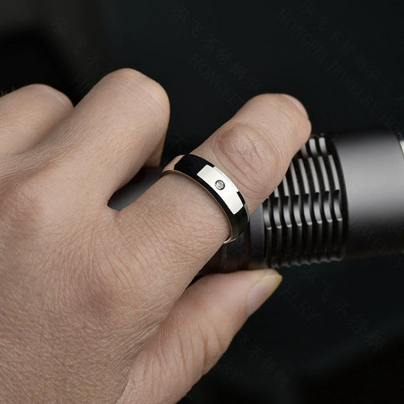 Wholesale Fashion Stainless Steel Geometric Electroplated Ring For Lovers And Unisex