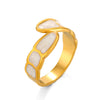 Wholesale Fashion Stainless Steel Geometric Opening Ring For Women Electroplated With 18K Gold