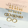 Wholesale Fashion Stainless Steel Geometric Pattern Electroplated Earrings