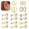 Wholesale Fashion Stainless Steel Geometric Pattern Electroplated Earrings